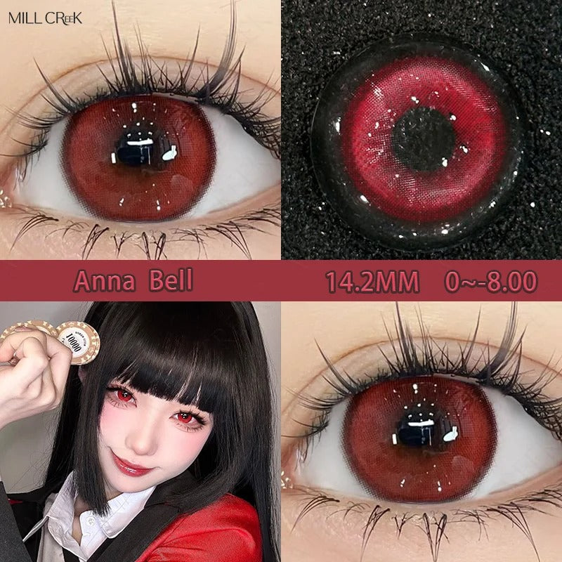 Mill Creek 1Pair Hot Selling Cosplay Color Contact Lenses for Eyes Red Lenses Degree 0 to -8.00 Anime Beauty Pupil Fast Shipping